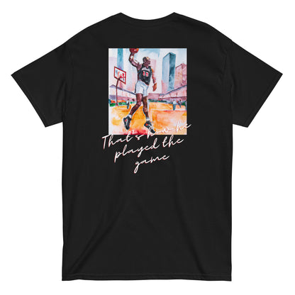 “That's How He Played The Game” Embroidered T-shirt - Black