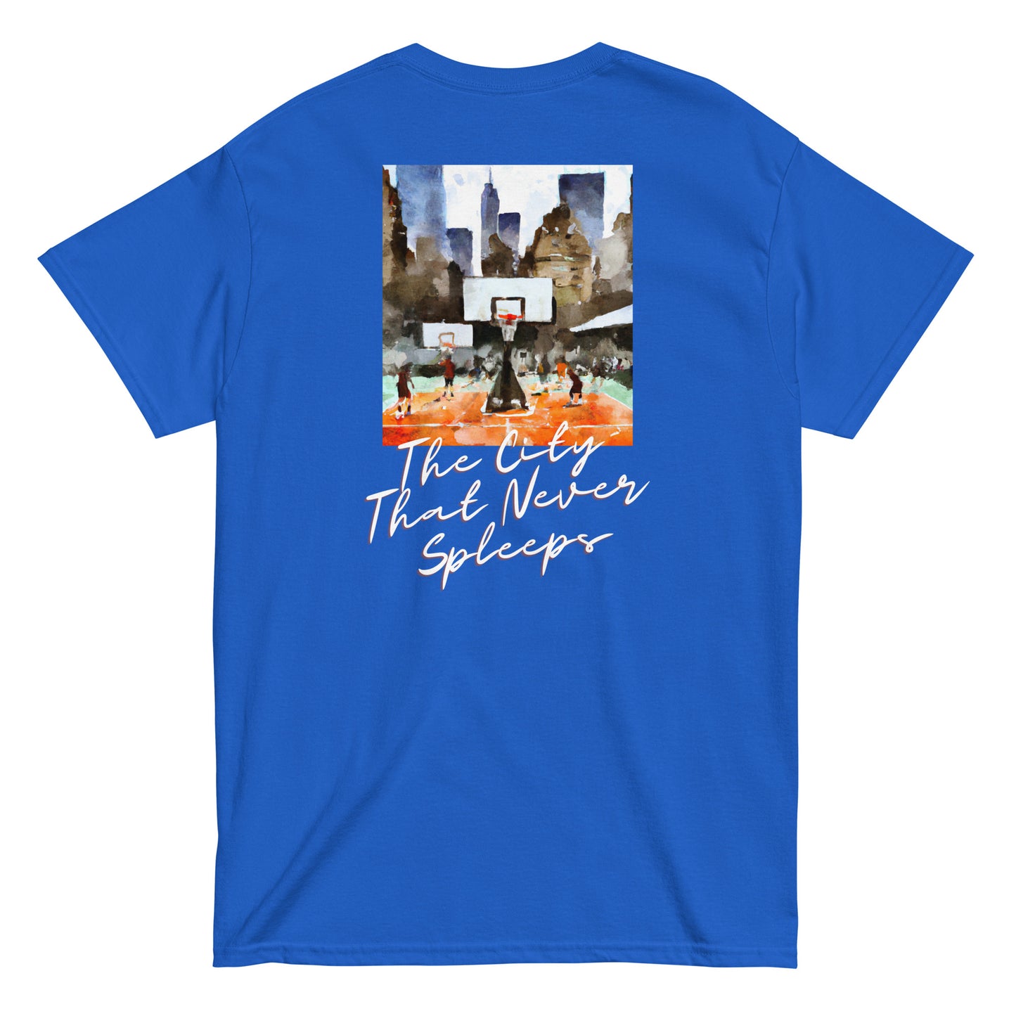 “The City That Never Sleeps” Embroidered T-shirt - Blue
