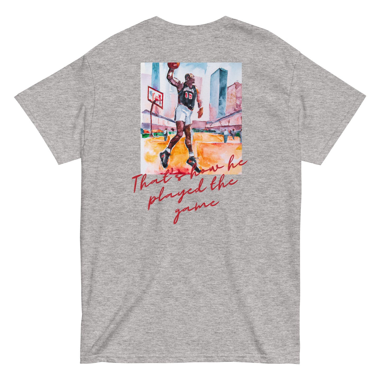 “That's How He Played The Game” Embroidered T-shirt - Gray