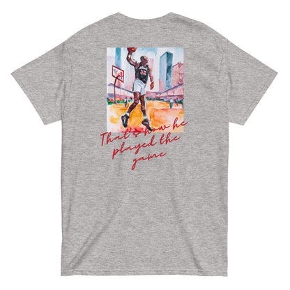 T-shirt “That’s How He Played The Game” Brodé - Gris